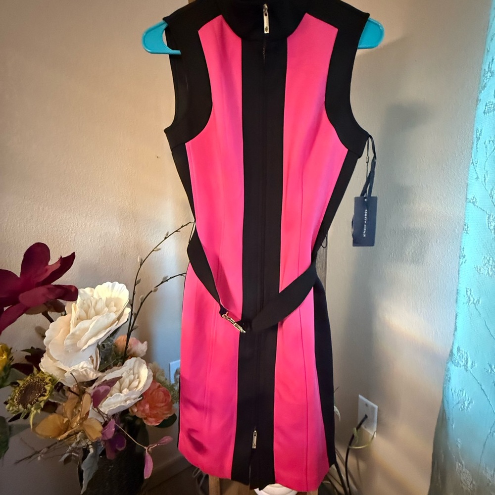 Pink and Black Women's Dress